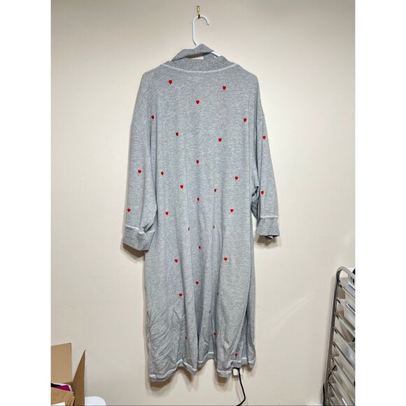 The Great Sleep Gray Robe with Red Hearts size 2/3 - Picture 7 of 10